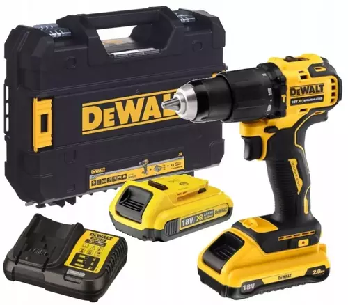 Wiertarko-wkrętarka z udarem XR 18V 2aku 2Ah Li-Ion + walizka + ładowarka DeWALT DCD709D2T-QW 1