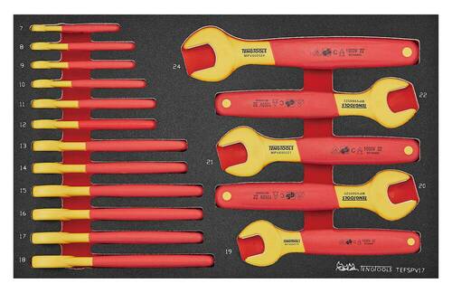 Zestaw kluczy płaskich VDE 1000V Teng Tools TEFSPV17 1