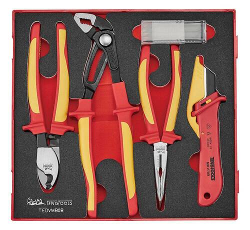Zestaw szczypiec i noża VDE 1000V Teng Tools TEDVMB08 1