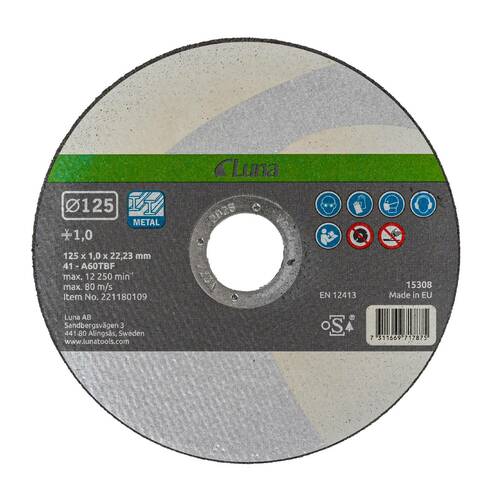 Tarcza do cięcia metalu 125x1,0 mm 1