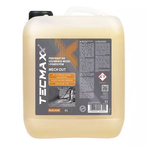 Preparat MECH OUT do usuwania mchów, glonów, grzybów z dachów i elewacji 5L TECMAXX 1