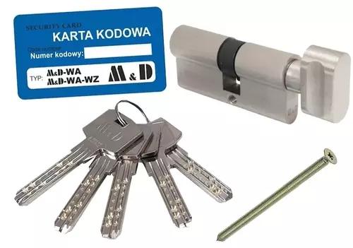 Wkładka z atestem do drzwi do zamka 31g/40 M&D WA z gałką satyna 1