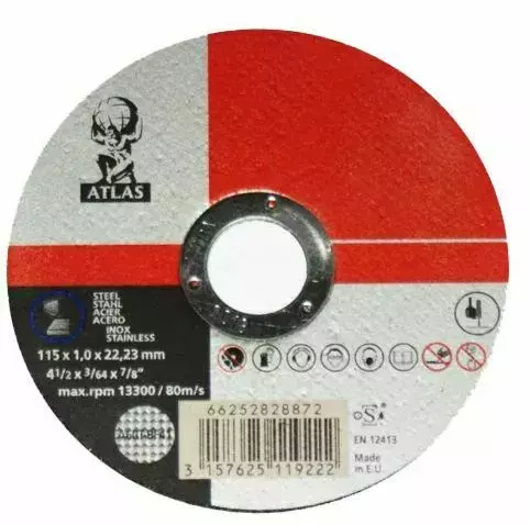Tarcza do cięcia metalu 41-115x1,0x22,23 A60T inox ATLAS 1