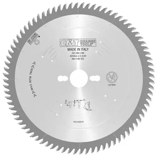 Piła tarcza do płyty laminowanej 250x3.2/2.2x30 80GA CMT 281.080.10M 1