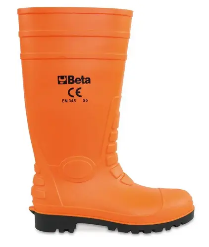 Buty robocze wysokie bezpieczne s5 pomarańczowe, z PCW, wodoodporne, podnosek stalowy, wkładka antyprzebiciowa r.47 1