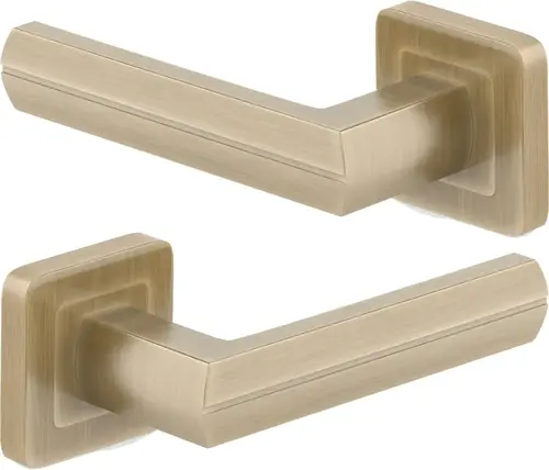 Klamka z kwadratowym szyldem do drzwi wewnętrznych Metal-Bud VIVA patyna  1