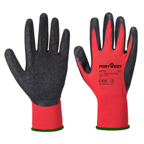 Rękawica Flex Grip powlekana lateksem, kolor czerwony/czarny, rozmiar M 1