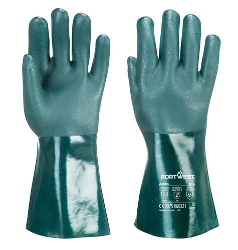 Dwuwarstwowa Rękawica PCV 35cm, kolor zielony, rozmiar L 1