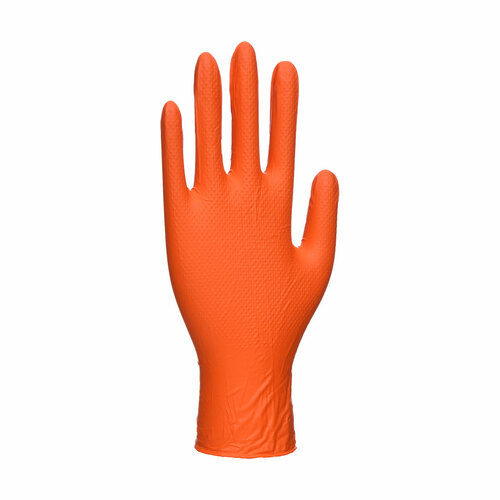 Rękawice jednorazowe nitrylowe High Durability - 100 sztuk, kolor pomarańczowy, rozmiar S 1