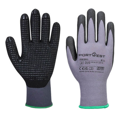 Rękawica DermiFlex Plus - 12 par, kolor szary/czarny, rozmiar L 1