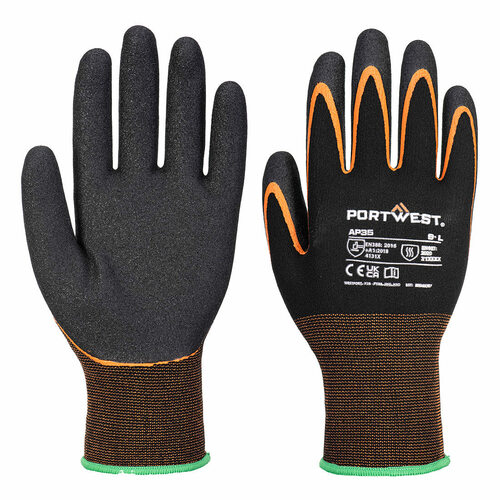 Rękawice Grip 15 Nitrile z podwójnym powleczeniem, kolor czarny/pomarańcz, rozmiar XL 1