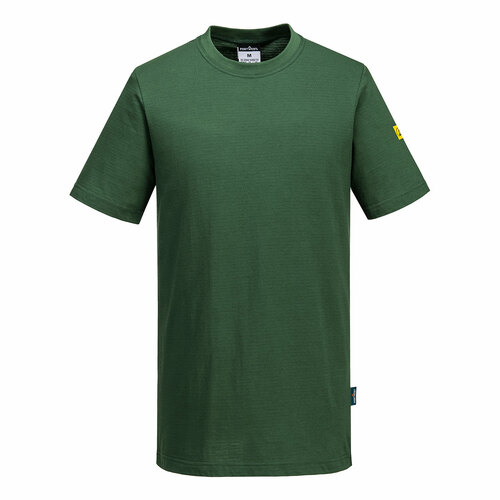 T-shirt antyelektrostatyczny ESD, kolor zielony leśny, rozmiar XXXL 1