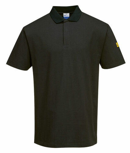 Antystatyczna koszulka Polo ESD, kolor czarny, rozmiar XXL 1
