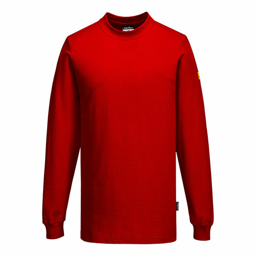 T-shirt antystatyczny ESD z długim rękawem, kolor głęboka czerwień, rozmiar L 1