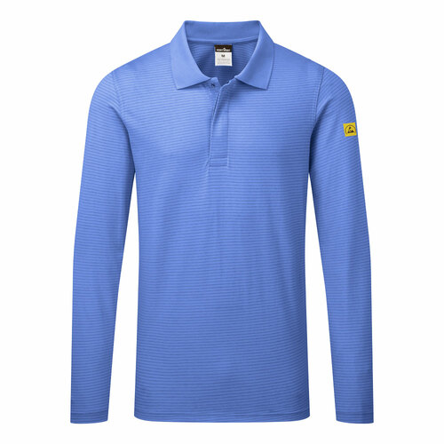 Anti-Static ESD Polo Shirt L/S, kolor hamilton niebieski, rozmiar M 1