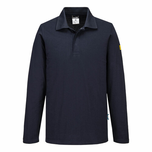 Anti-Static ESD Polo Shirt L/S, kolor granatowy, rozmiar XXS 1