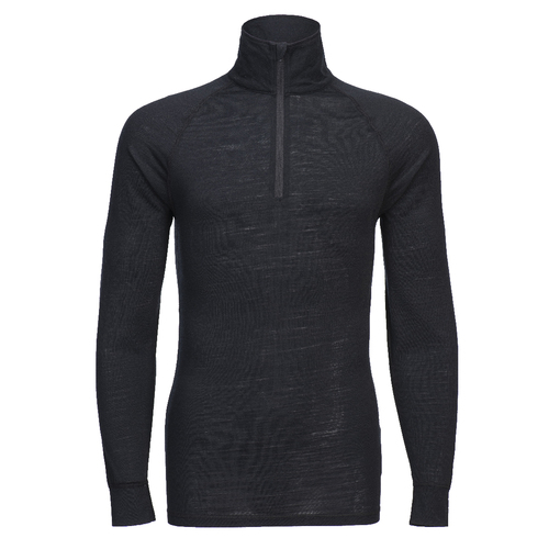 Bluza z zamkiem 1/4 z wełny Merino, kolor czarny, rozmiar XXL 1