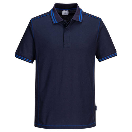 Dwukolorowa koszulka polo, kolor granat/niebieski, rozmiar L 1