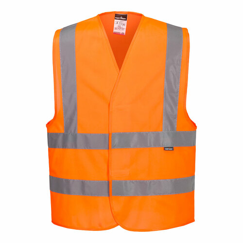 Kamizelka ostrzegawcza z taśmami pionowymi i poziomymi pomarańczowa rozmiar L/XL Portwest C470ORRL/XL 1