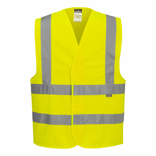 Kamizelka ostrzegawcza z taśmami pionowymi i poziomymi żółta rozmiar L/XL Portwest C470YERL/XL 1