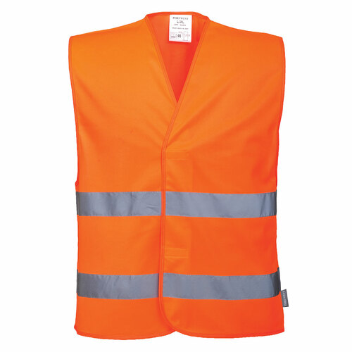 Kamizelka ostrzegawcza z dwoma taśmami poziomymi pomarańczowa rozmiar XXL/3XL Portwest C474ORRXX/3X 1