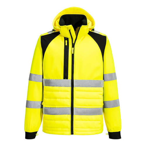 Ostrzegawcza kurtka hybrydowa WX2 Eco, kolor żółty/czarny, rozmiar XXXL 1