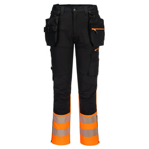 Spodnie robocze ostrzegawcze klasy 1 DX4 z odpinanymi kieszeniami kaburowymi, kolor pomarańczowy/czarny, rozmiar 42 1
