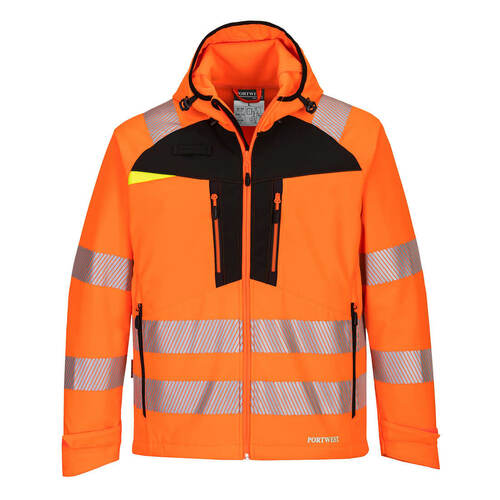 Softshell ostrzegawczy DX4 (3L), kolor pomarańczowy/czarny, rozmiar 6XL 1