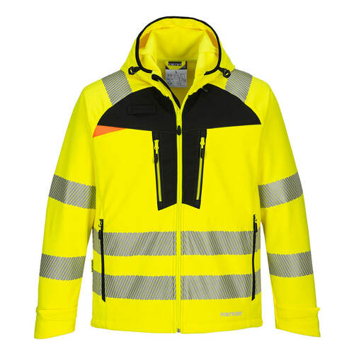 Softshell ostrzegawczy DX4 (3L), kolor żółty/czarny, rozmiar 6XL 1