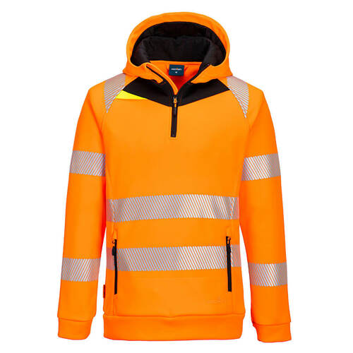 Bluza ostrzegawcza z kapturem DX4 i zamkiem 1/4, kolor pomarańczowy/czarny, rozmiar XXXL 1