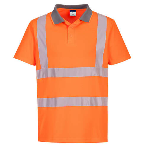 Koszulka ostrzegawcza polo Eco z krótkim rękawem (6 sztuk), kolor pomarańczowy, rozmiar XXL 1