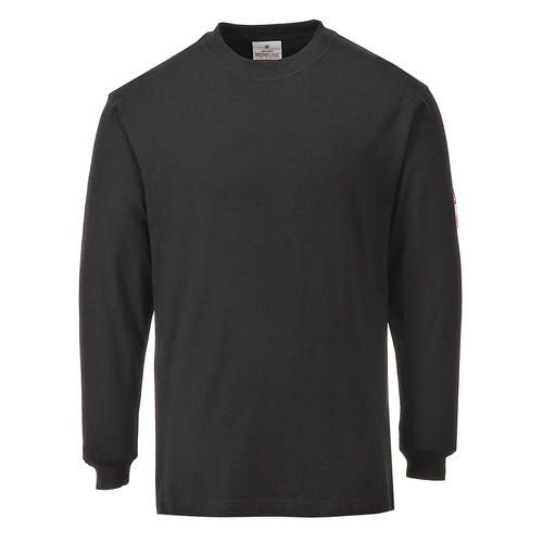Trudnopalny i antystatyczny t-shirt z długim rękawem Modaflame, kolor czarny, rozmiar XXL 1