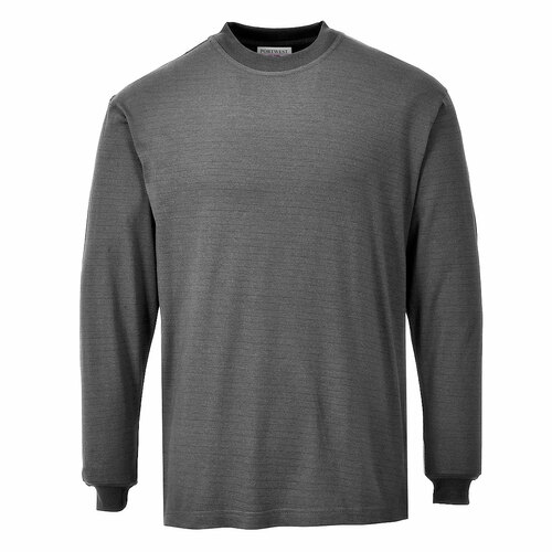Trudnopalny i antystatyczny t-shirt z długim rękawem Modaflame, kolor szary, rozmiar XL 1