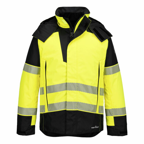 Kurtka zimowa trudnopalna i ostrzegawcza PW3 Modaflame Rain, kolor żółty/czarny, rozmiar XXXL 1