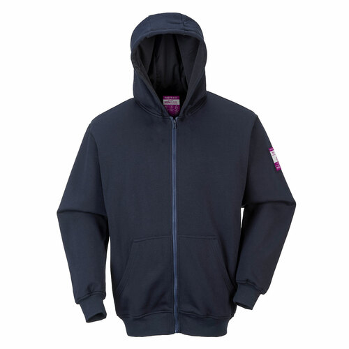 Trudnopalny sweter Modaflame z kapturem zapinany na zamek, kolor granatowy, rozmiar XL 1