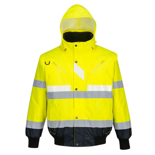 Kurtka kontrastowa Glowtex 3 w 1, kolor żółty/granatowy, rozmiar S 1