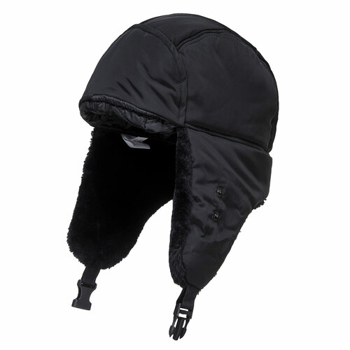 Czapka ocieplana Trapper, kolor czarny 1