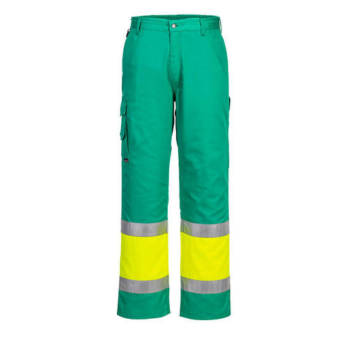 Lekkie spodnie serwisowe Hi-Vis Klasy 1, kolor żółty/morski, rozmiar M 1