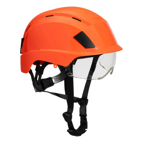 Kask ze zintegrowaną wizjerką, kolor pomarańczowy 1
