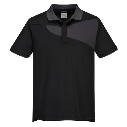 Koszulka Polo PW2, kolor czarny/szary, rozmiar XL 1