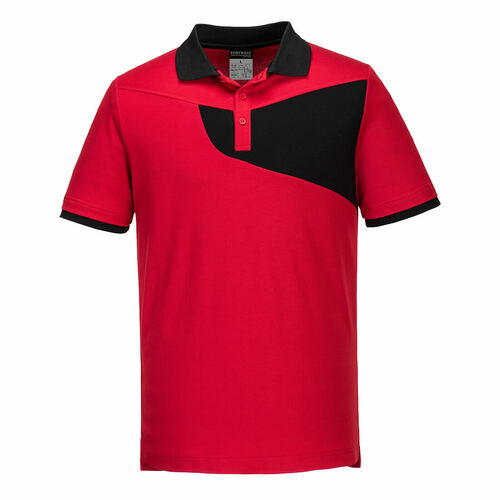 Koszulka Polo PW2, kolor czerwony/czarny, rozmiar XL 1