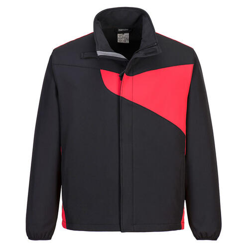 Kurtka softshell PW2 (2L), kolor czarny/czerwony, rozmiar S 1