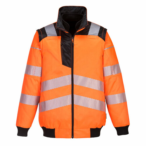 Kurtka pilotka ostrzegawcza PW3 3 w 1, kolor pomarańczowy/czarny, rozmiar XXXL 1