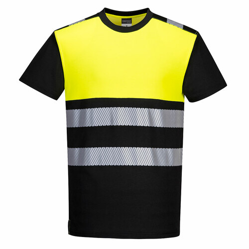 T-shirt ostrzegawczy PW3 klasy 1, kolor czarny/żółty, rozmiar XXXL 1