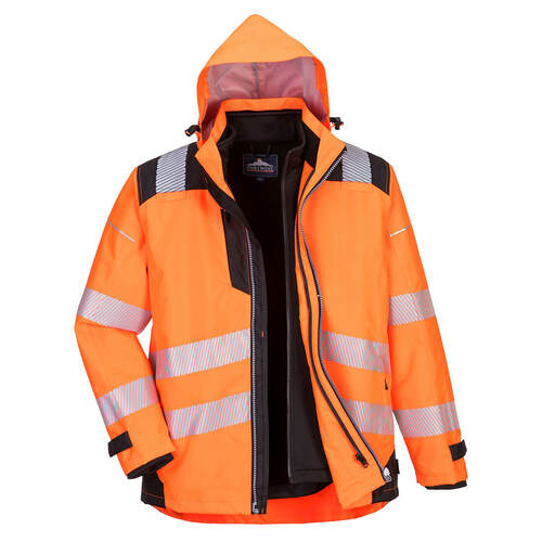 Kurtka ostrzegawcza 3 w 1 PW3, kolor pomarańczowy/czarny, rozmiar 4XL 1