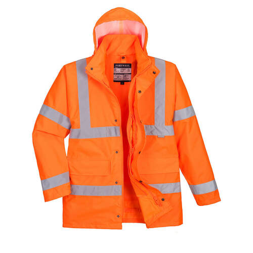 Kurtka ostrzegawcza 4 w 1, kolor pomarańczowy, rozmiar XXXL 1