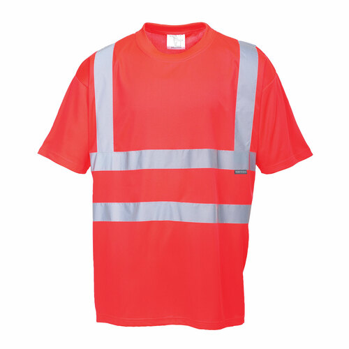 T-shirt ostrzegawczy, kolor czerwony, rozmiar XL 1