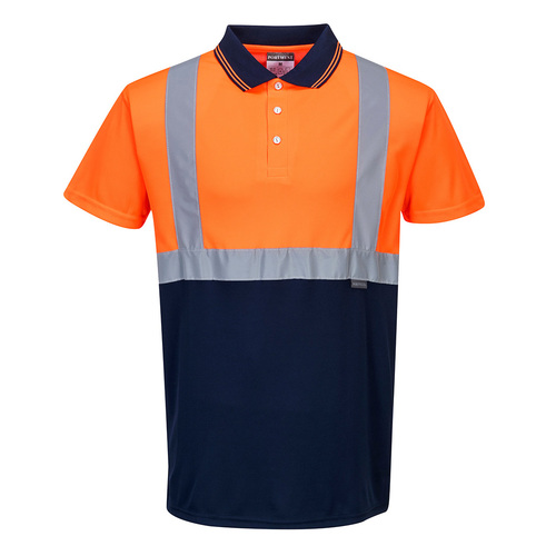 Dwukolorowa koszulka ostrzegawcza polo, kolor pomarańczowy/granat, rozmiar 4XL 1