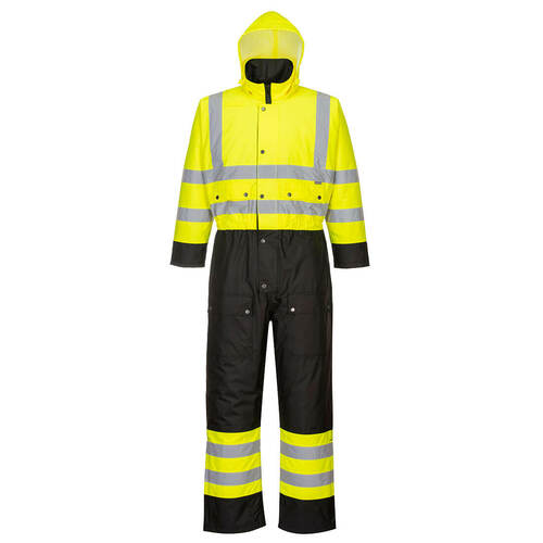 Kombinezon ostrzegawczy kontrastowy ocieplany, kolor żółty/czarny, rozmiar 6XL 1