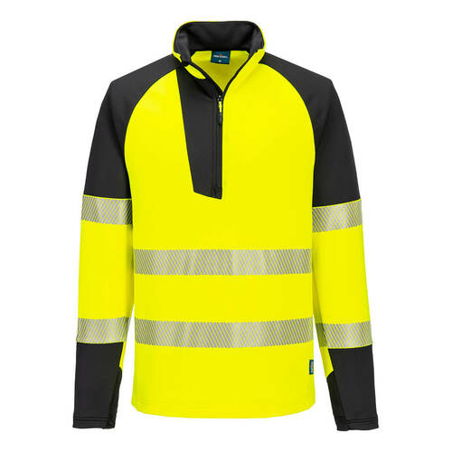 Bluza ostrzegawcza PW3 z zamkiem 1/4, kolor żółty/czarny, rozmiar XXXL 1